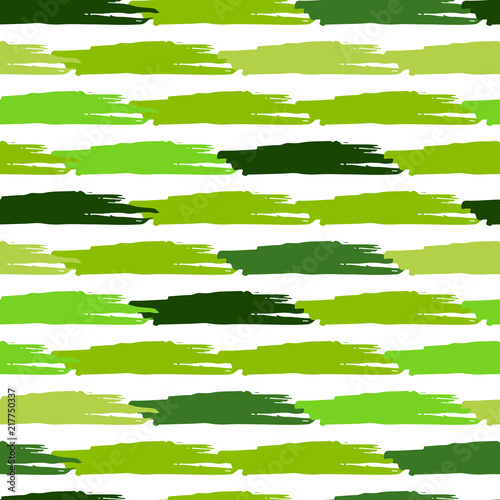 fashionable seamless pattern with hand drawn green strokes on white