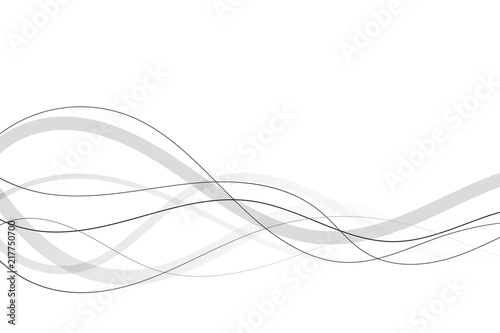 Abstract curved black lines on a white