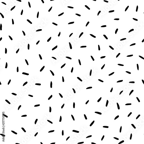 seamless pattern with black rice, doodle background