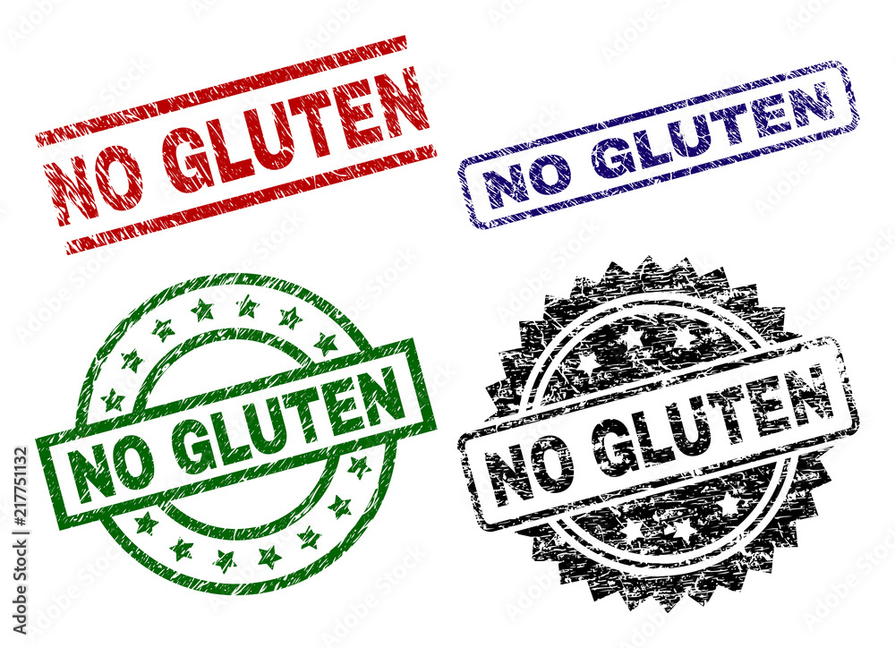 NO GLUTEN seal prints with distress style. Black, green,red,blue vector rubber prints of NO GLUTEN label with dirty style. Rubber seals with circle, rectangle, medal shapes. NO GLUTEN seal prints with distress style. Black, green,red,blue vector rubber prints of NO GLUTEN label with dirty style. Rubber seals with circle, rectangle, medal shapes.