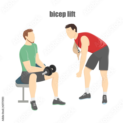 Man doing exercise with dumbbells