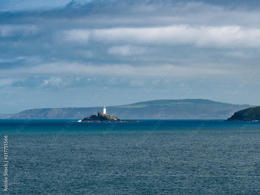 Godrevy Lighthouse - off the coast of St Ives in Cornwall, England.