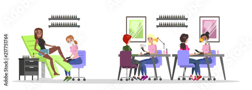 Manicure and pedicure salon interior