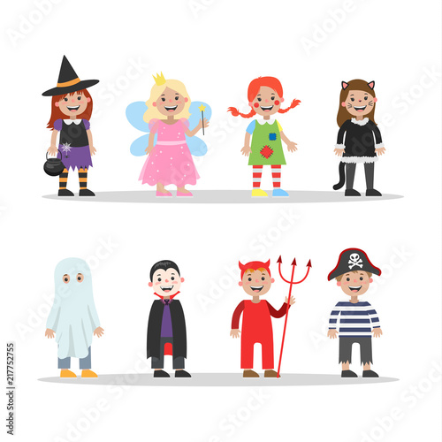 Cute set of halloween costumes for children