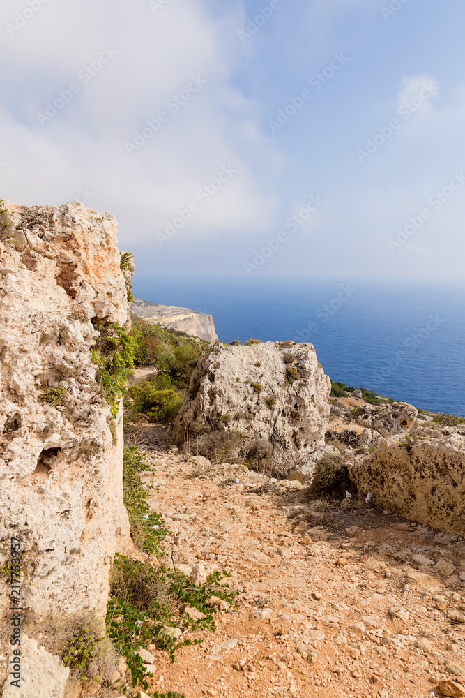 Dingli, Malta. Rocky seashore