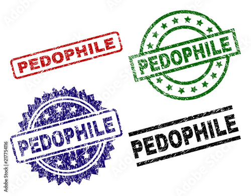 Vászonkép PEDOPHILE seal prints with corroded texture