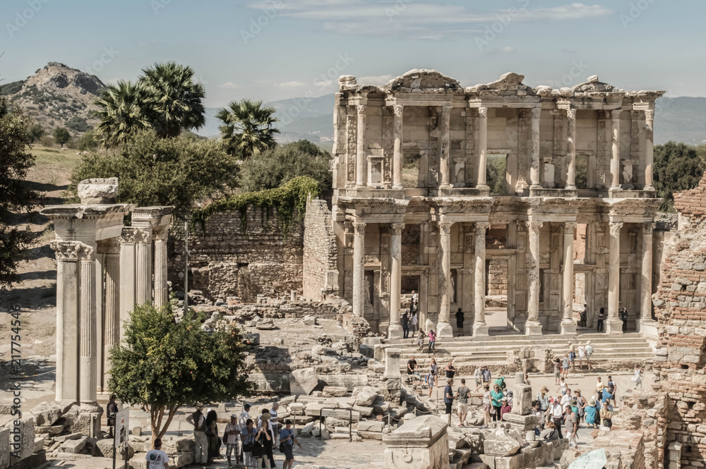 The Library building at the ancient roman city of Ephesus in Turkey