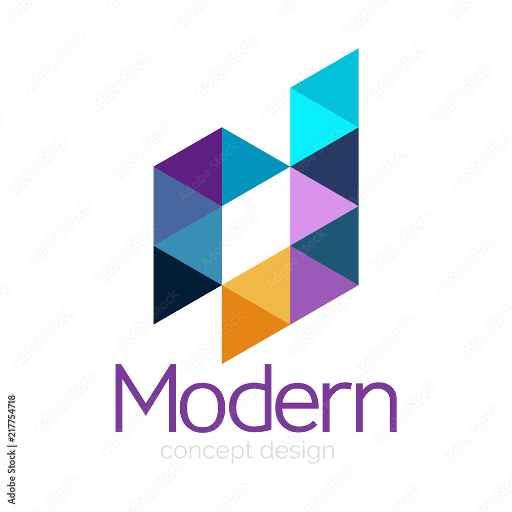 Triangle shape design abstract business logo icon design. Company logotype branding emblem idea