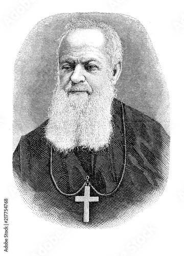 Bilde på lerret Vintage portrait of  archabbot Boniface Wimmer (1809 -1887), german monk founder