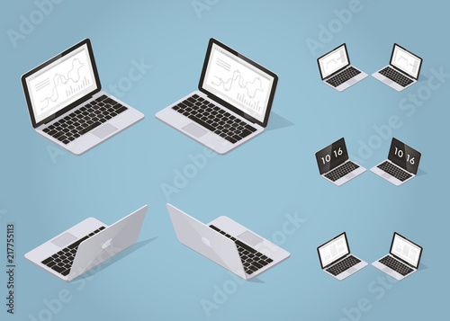 Isometric Modern Laptop Set