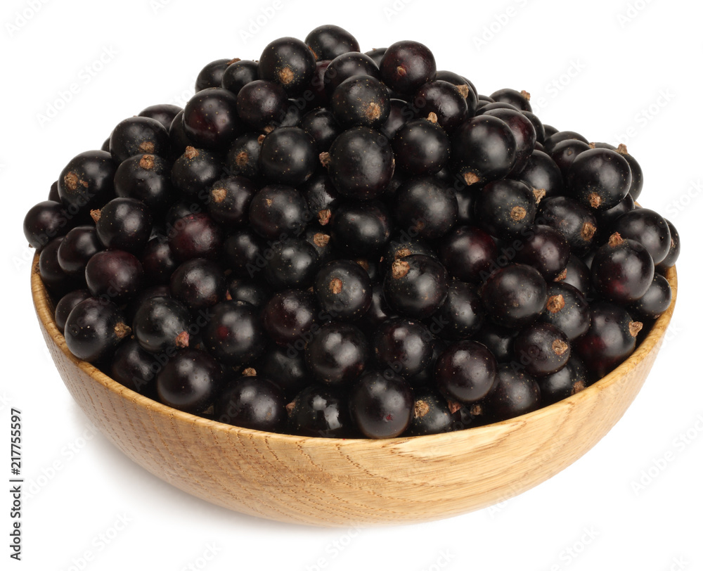 Black currant in a Cup isolated on white background Black currant in a Cup isolated on white background