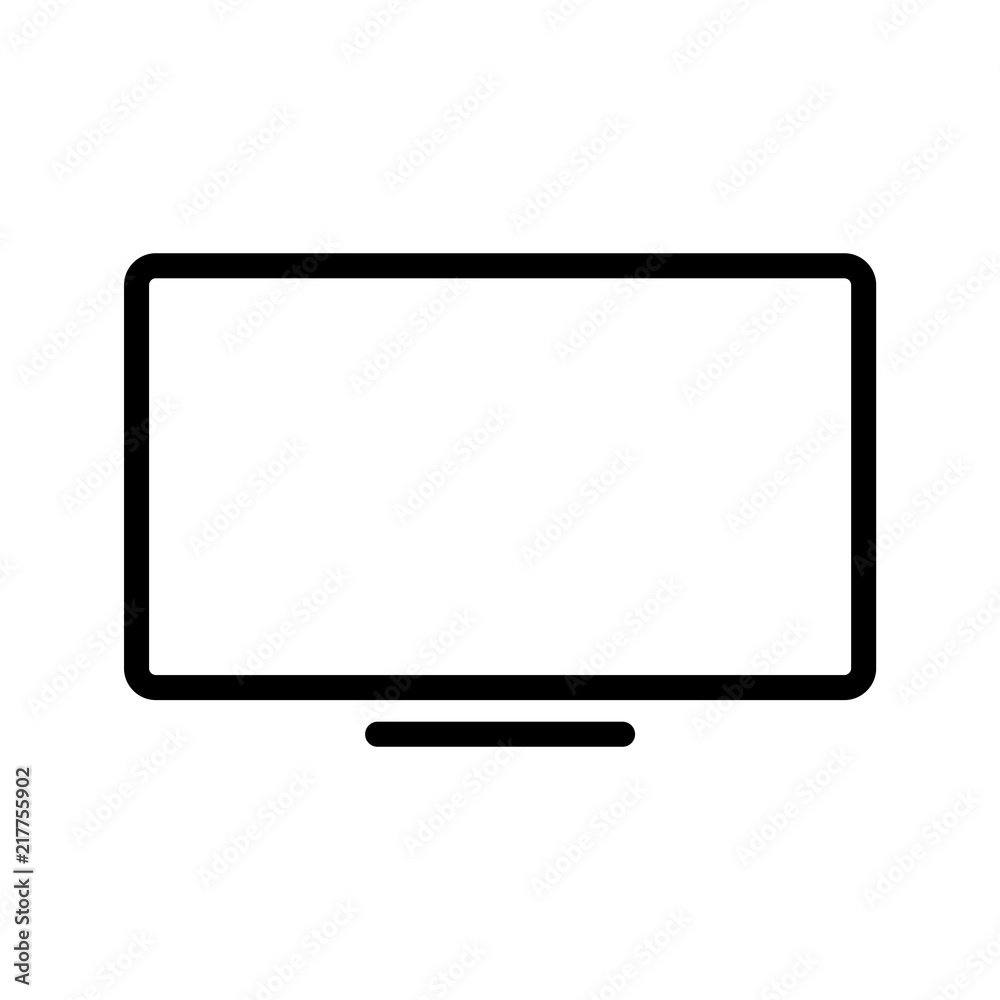 TV icon simple flat style outline illustration TV icon simple flat style outline illustration