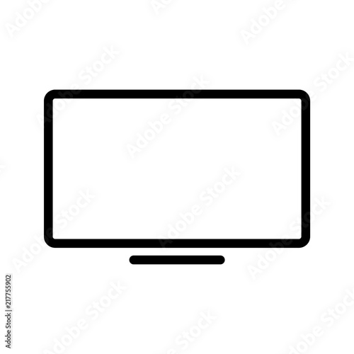 TV icon simple flat style outline illustration
