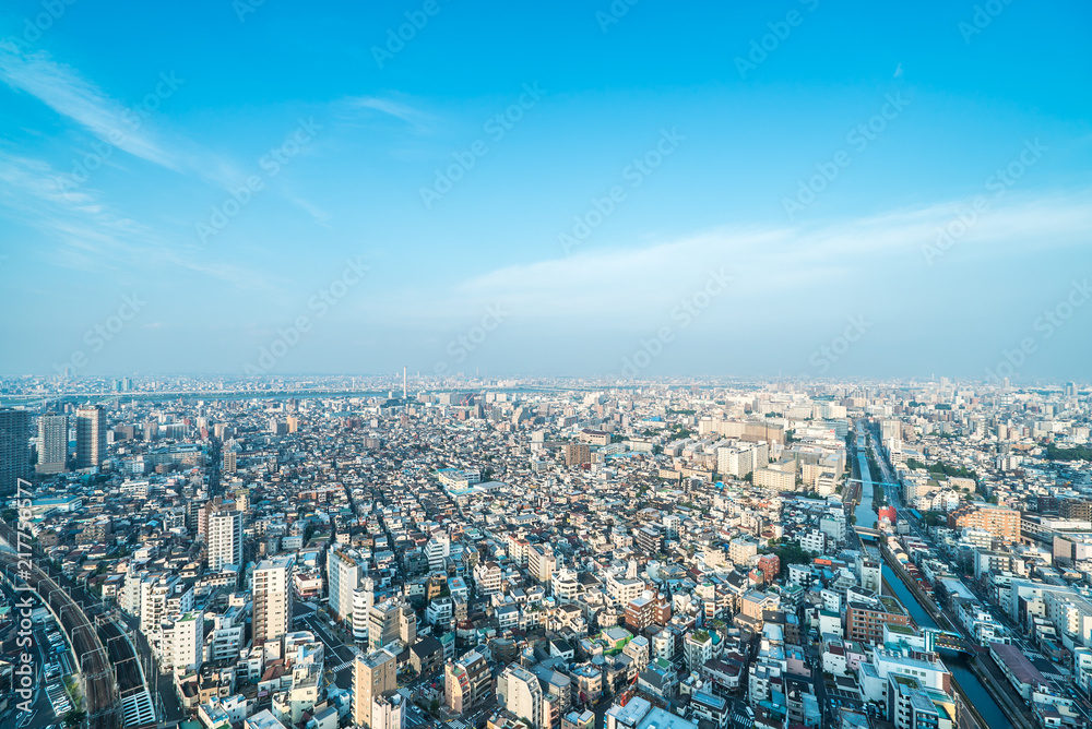 View of downtown cityscape Japan.