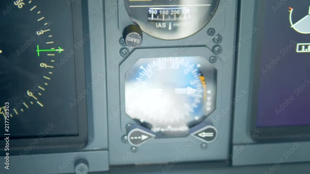Close up of a radio magnetic indicator of an aircraft