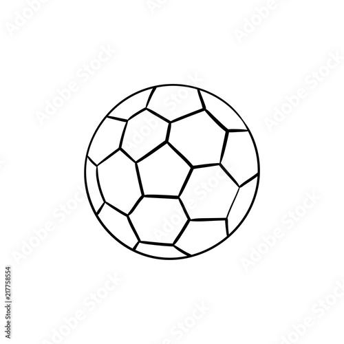 Soccer ball hand drawn outline doodle icon. Soccer kick and goal  football equipment  team ball game concept. Vector sketch illustration for print  web  mobile and infographics on white background.