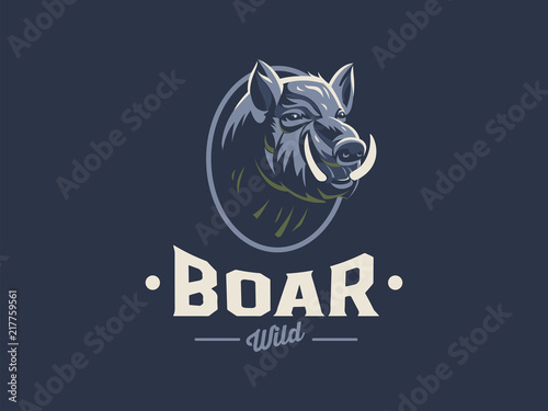 Wild boar with tusks. 