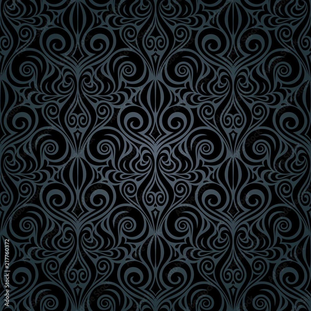 Black ornate Floral decorative vintage Background trendy fashion wallpaper  repeatable design Stock Vector | Adobe Stock
