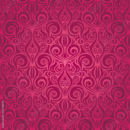 Red Gorgeous ornate decorative Floral fashion background wallpaper repeatable design