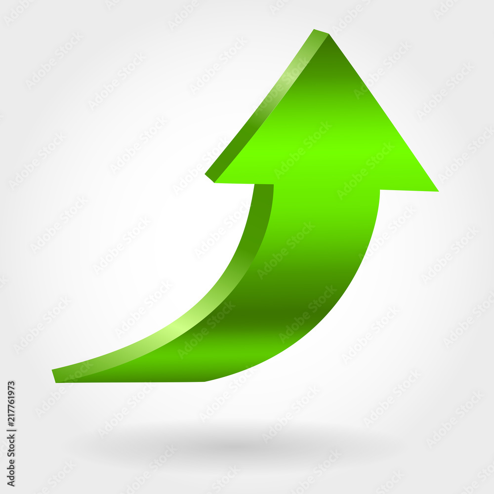 Green arrow pointing upwards. Green arrow pointing upwards.