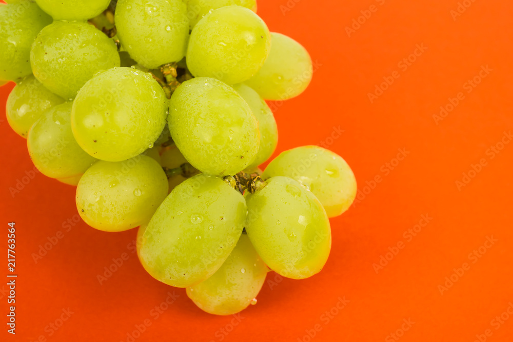 Fresh grapes on a red background Fresh grapes on a red background