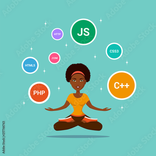 Programmer girl character