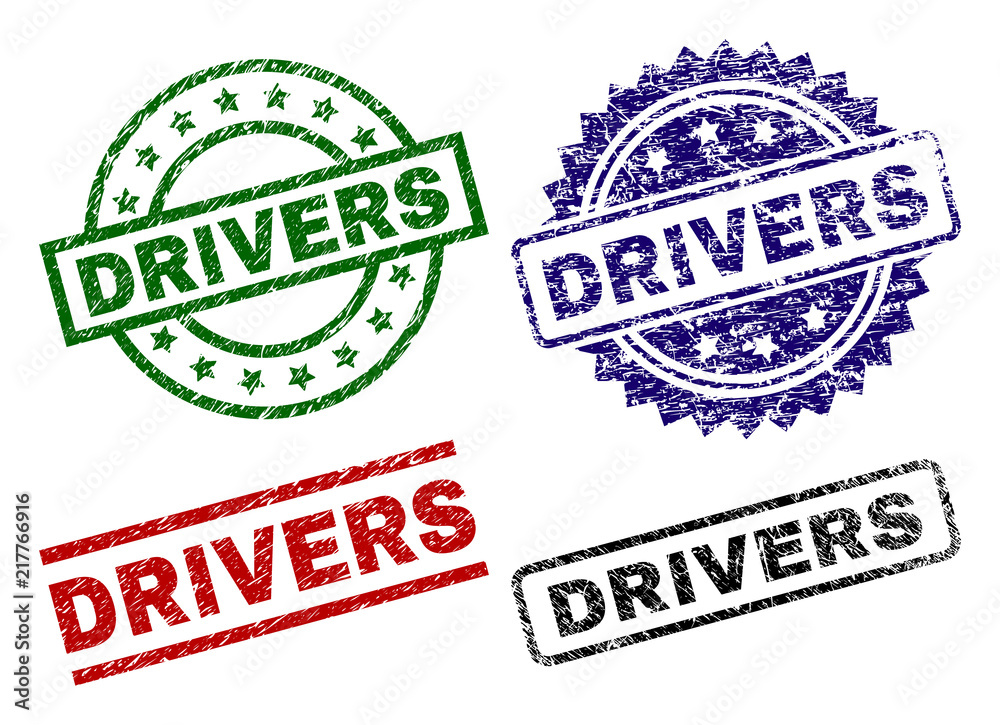 DRIVERS seal prints with corroded texture. Black, green,red,blue vector rubber prints of DRIVERS title with corroded style. Rubber seals with circle, rectangle, rosette shapes. DRIVERS seal prints with corroded texture. Black, green,red,blue vector rubber prints of DRIVERS title with corroded style. Rubber seals with circle, rectangle, rosette shapes.