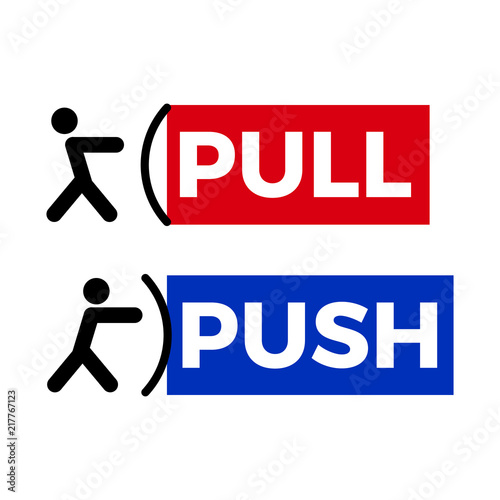 Pull push door sign