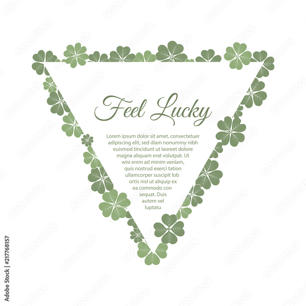 Fototapeta premium Clover Green Frame Triangle