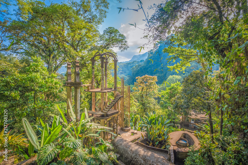 Xilitla Jungle and amazing hidden castle at Huasteca Potosina in San Luis Potosi, Mexico photo