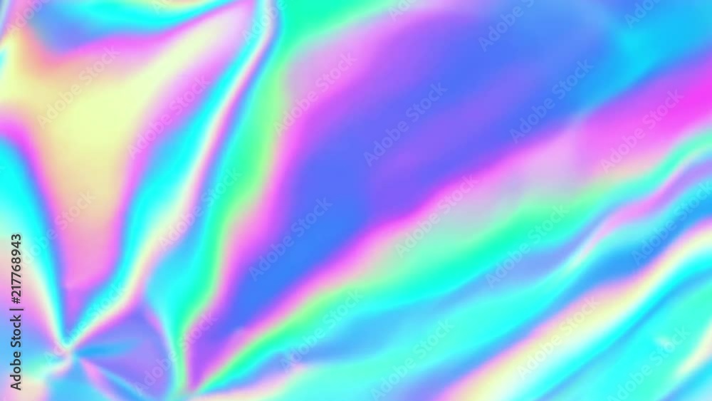Holographic motion texture animation background. Pastel color animation with liquid neon surface