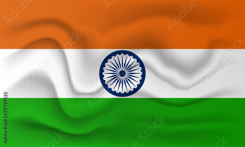 Realistic flag of India