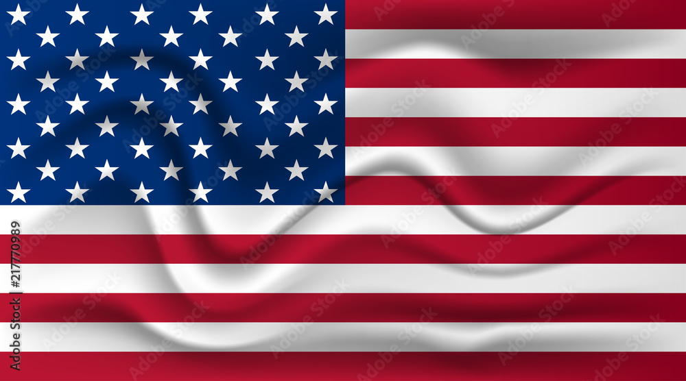 Realistic flag of the United States of America Realistic flag of the United States of America