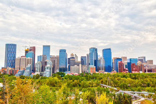 Calgary City Skyline showing Corporate Offices and Financial District © ronniechua