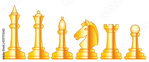 Chess gold set illustration