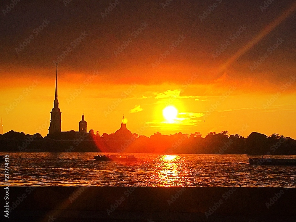 Obraz premium St.Petersburg Peter and Paul Fortress at sunset