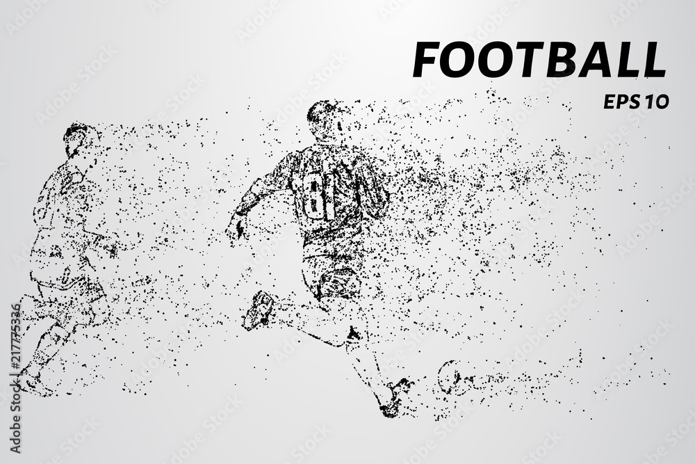 Football is made of particles. Game of football.