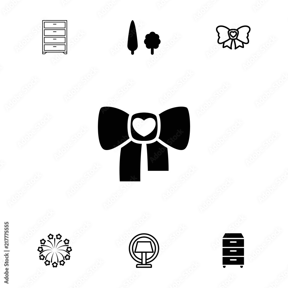 Collection of 7 decor filled and outline icons Collection of 7 decor filled and outline icons