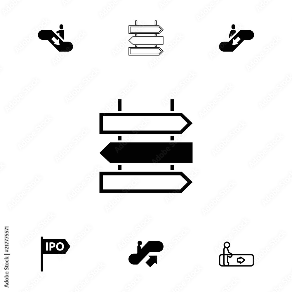 Collection of 7 guide filled and outline icons Collection of 7 guide filled and outline icons