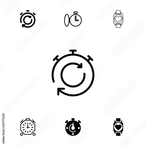 Collection of 7 interval filled and outline icons