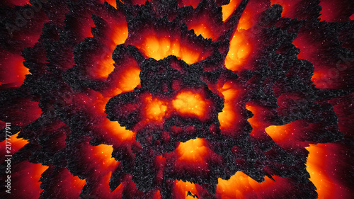 Red-hot lava magma colorful background, abstract 3D illustration wallpaper, dark matter, way to hell, Halloween