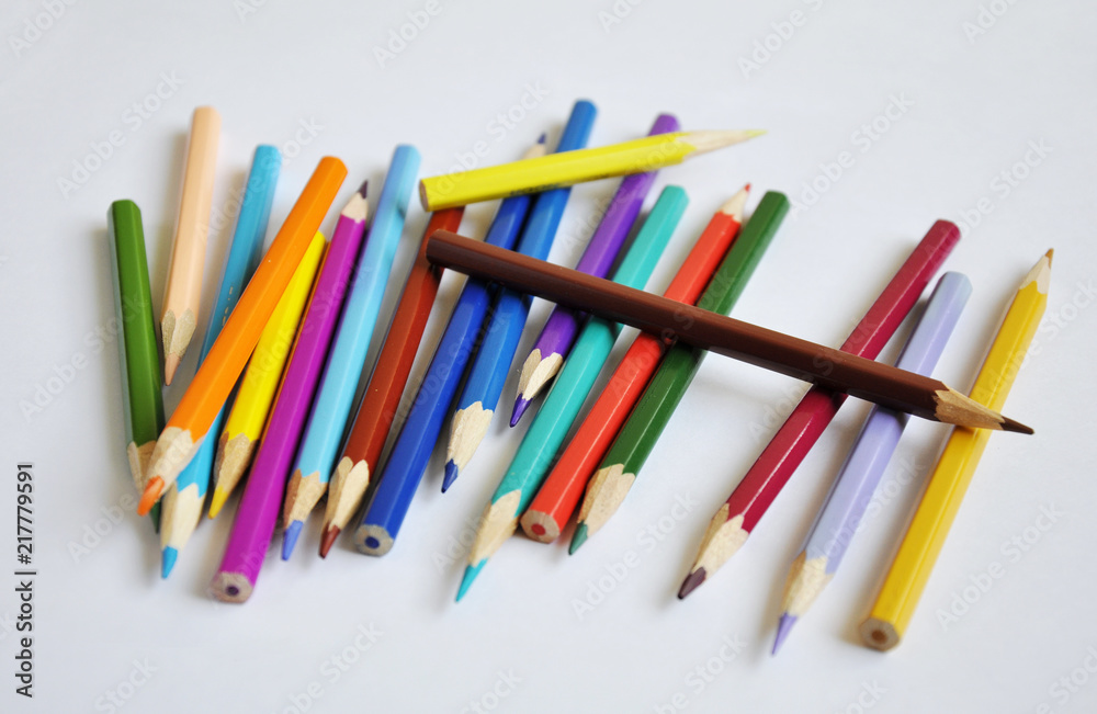 bright pencils different colors