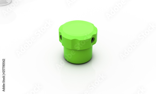 Cap green on white background 3d illustration