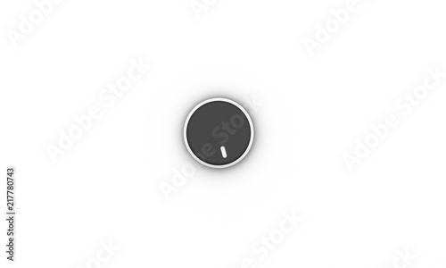 Volume button black on white background 3d illustration