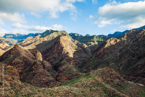 Amazing mountain range panorama in Gran Canaria island