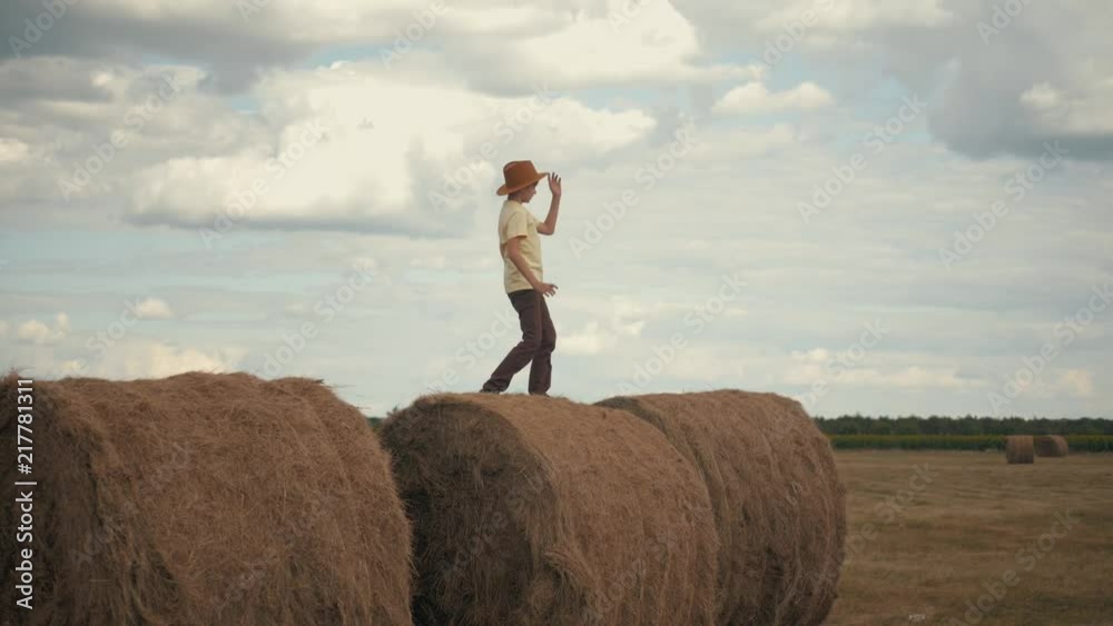 boy in the hay,happy boy sitting on the hay in the field boy in the hay,happy boy sitting on the hay in the field