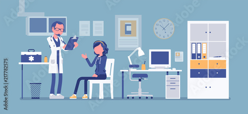 Therapist doctor consulting patient