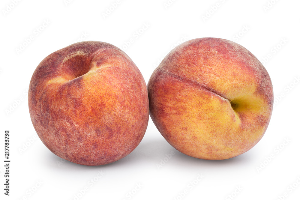 Two ripe fluffy peach