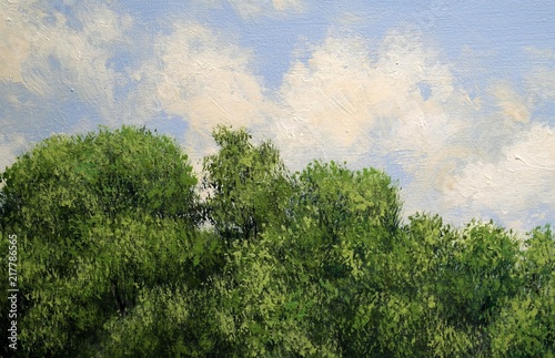 Fototapeta Naklejka Na Ścianę i Meble -  Oil paintings landscape. Fine art.
