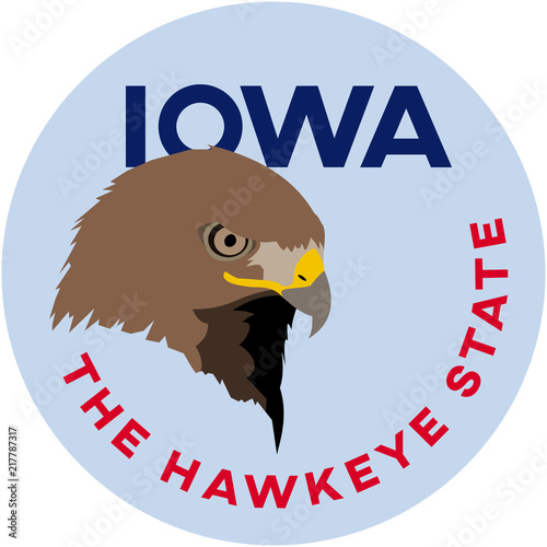 Obraz na płótnie iowa: the hawkeye state | digital badge